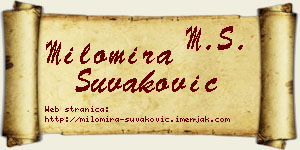 Milomira Šuvaković vizit kartica